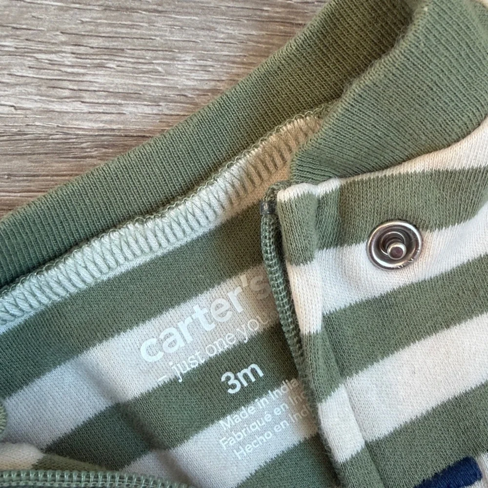 Carter's Little Brother striped zip up footie